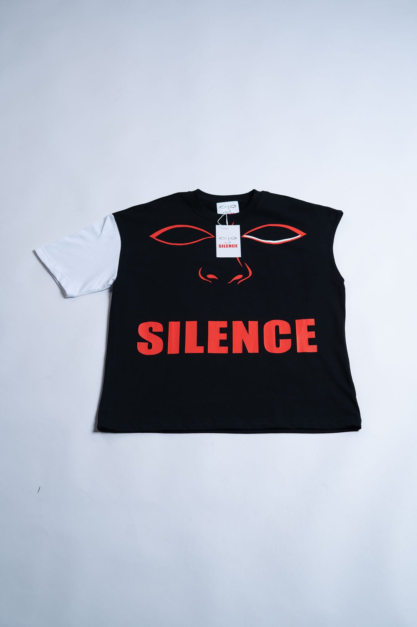 Asymmetric Silence T-shirt Black