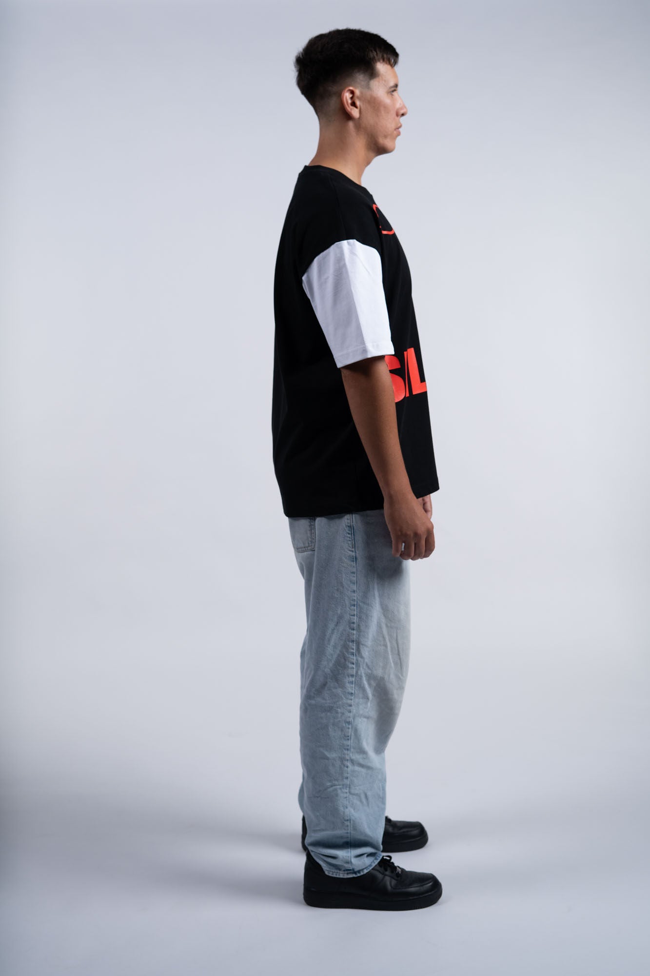 Asymmetric Silence T-shirt Black